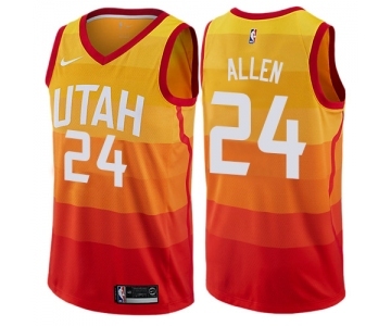 Men's Nike Utah Jazz #24 Grayson Allen Swingman Orange NBA Jersey - City Edition