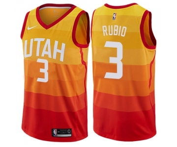 Men's Nike Utah Jazz #3 Ricky Rubio Authentic Orange NBA Jersey - City Edition