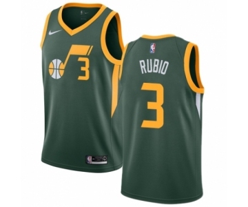 Men's Nike Utah Jazz #3 Ricky Rubio Green Swingman Jersey - Earned Edition