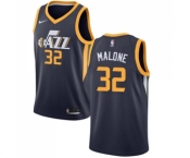 Men's Nike Utah Jazz #32 Karl Malone Swingman Navy Blue Road NBA Jersey - Icon Edition