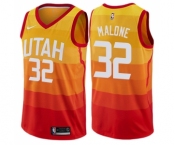 Men's Nike Utah Jazz #32 Karl Malone Swingman Orange NBA Jersey - City Edition