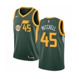 Men's Nike Utah Jazz #45 Donovan Mitchell Green Swingman Jersey - Earned Edition