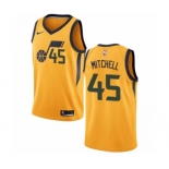 Men's Nike Utah Jazz #45 Donovan Mitchell Swingman Gold NBA Jersey Statement Edition