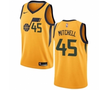 Men's Nike Utah Jazz #45 Donovan Mitchell Swingman Gold NBA Jersey Statement Edition