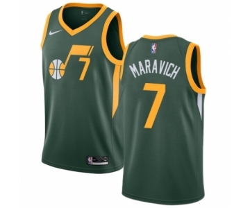 Men's Nike Utah Jazz #7 Pete Maravich Green Swingman Jersey - Earned Edition