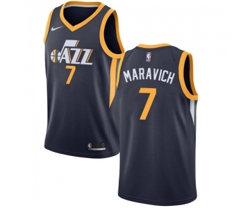 Men's Nike Utah Jazz #7 Pete Maravich Swingman Navy Blue Road NBA Jersey - Icon Edition