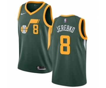 Men's Nike Utah Jazz #8 Jonas Jerebko Green Swingman Jersey - Earned Edition