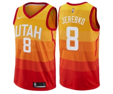 Men's Nike Utah Jazz #8 Jonas Jerebko Swingman Orange NBA Jersey - City Edition