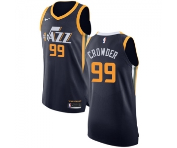 Men's Nike Utah Jazz #99 Jae Crowder Authentic Navy Blue Road NBA Jersey - Icon Edition