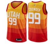 Men's Nike Utah Jazz #99 Jae Crowder Authentic Orange NBA Jersey - City Edition