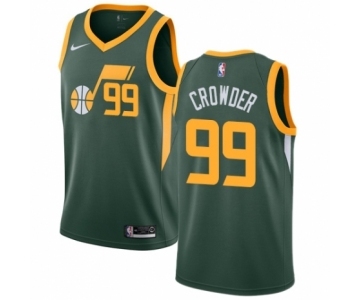 Men's Nike Utah Jazz #99 Jae Crowder Green Swingman Jersey - Earned Edition