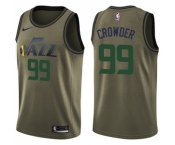 Men's Nike Utah Jazz #99 Jae Crowder Swingman Green Salute to Service NBA Jersey