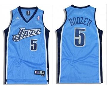 Men's UTAH JAZZ #5 Carlos Boozer Light Blue ADIDAS SWINGMAN JERSEY