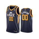 Men's Utah Jazz #00 Jordan Clarkson Navy Icon Edition With No.6 Patch Swingman Stitched Jersey