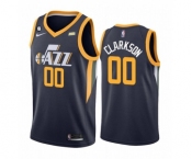 Men's Utah Jazz #00 Jordan Clarkson Navy Icon Edition With No.6 Patch Swingman Stitched Jersey