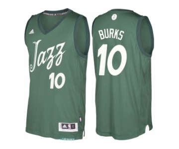 Men's Utah Jazz #10 Alec Burks Green 2016 Christmas Day NBA Swingman Jersey