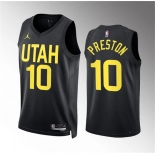 Men's Utah Jazz #10 Jason Preston Black Statement Edition Stitched Basketball Jersey