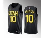 Men's Utah Jazz #10 Jason Preston Black Statement Edition Stitched Basketball Jersey