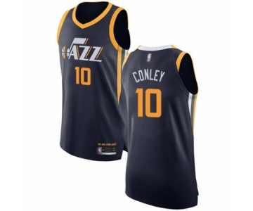 Men's Utah Jazz #10 Mike Conley Authentic Navy Blue Basketball Jersey - Icon Edition