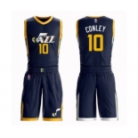 Men's Utah Jazz #10 Mike Conley Authentic Navy Blue Basketball Suit Jersey - Icon Edition