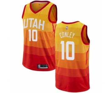 Men's Utah Jazz #10 Mike Conley Authentic Orange Basketball Jersey - City Edition