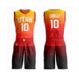 Men's Utah Jazz #10 Mike Conley Authentic Orange Basketball Suit Jersey - City Edition