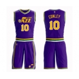 Men's Utah Jazz #10 Mike Conley Authentic Purple Basketball Suit Jersey