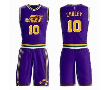 Men's Utah Jazz #10 Mike Conley Authentic Purple Basketball Suit Jersey