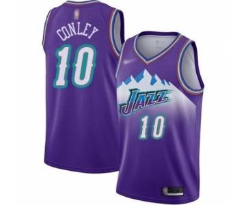 Men's Utah Jazz #10 Mike Conley Authentic Purple Hardwood Classics Basketball Jersey