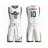 Men's Utah Jazz #10 Mike Conley Authentic White Basketball Suit Jersey - Association Edition