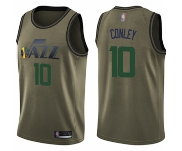 Men's Utah Jazz #10 Mike Conley Swingman Green Salute to Service Basketball Jersey