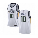 Men's Utah Jazz #10 Mike Conley Swingman White Basketball Jersey - Association Edition