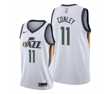 Men's Utah Jazz #11 Conley Swingman White Basketball Jersey - Association Edition