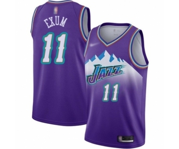 Men's Utah Jazz #11 Dante Exum Authentic Purple Hardwood Classics Basketball Jersey