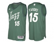 Men's Utah Jazz #15 Derrick Favors Green 2016 Christmas Day NBA Swingman Jersey