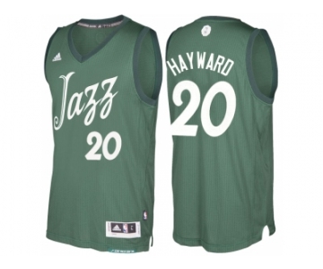 Men's Utah Jazz #20 Gordon Hayward adidas Green 2016 Christmas Day NBA Swingman Jersey