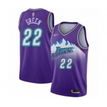 Men's Utah Jazz #22 Jeff Green Authentic Purple Hardwood Classics Basketball Jersey