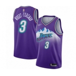 Men's Utah Jazz #3 Justin Wright-Foreman Swingman Purple Hardwood Classics Basketball Jersey