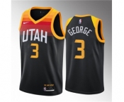 Men's Utah Jazz #3 Keyonte George Black 2023 Draft City Edition Stitched Basketball Jersey