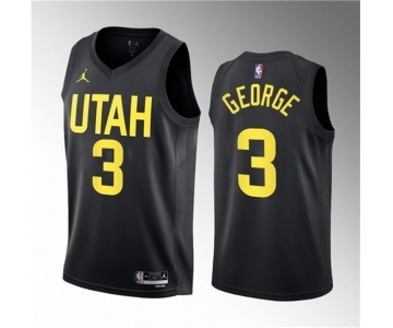 Men's Utah Jazz #3 Keyonte George Black 2023 Draft Statement Edition Stitched Basketball Jersey