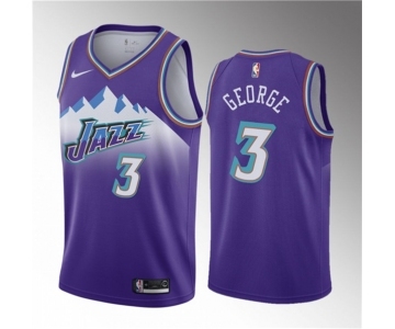 Men's Utah Jazz #3 Keyonte George Purple 2023 Draft Classic Edition Stitched Basketball Jersey