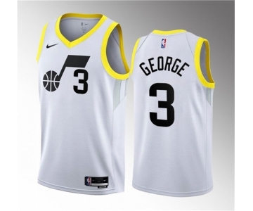 Men's Utah Jazz #3 Keyonte George White 2023 Draft Association Edition Stitched Basketball Jersey