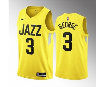 Men's Utah Jazz #3 Keyonte George Yellow 2023 Draft Association Edition Stitched Basketball Jersey