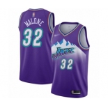 Men's Utah Jazz #32 Karl Malone Authentic Purple Hardwood Classics Basketball Jersey