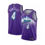 Men's Utah Jazz #4 Adrian Dantley Authentic Purple Hardwood Classics Basketball Jersey