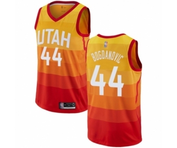 Men's Utah Jazz #44 Bojan Bogdanovic Authentic Orange Basketball Jersey - City Edition