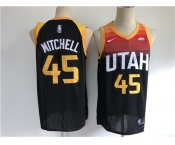 Men's Utah Jazz #45 Donovan Mitchell Authentic Black Basketball Jersey - 2020-21 City Edition