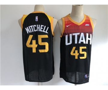 Men's Utah Jazz #45 Donovan Mitchell Authentic Black Basketball Jersey - 2020-21 City Edition