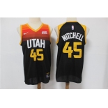 Men's Utah Jazz #45 Donovan Mitchell  Black Basketball Jersey 2020-2021 City Edition