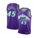 Men's Utah Jazz #45 Donovan Mitchell Swingman Purple Hardwood Classics Basketball Jersey